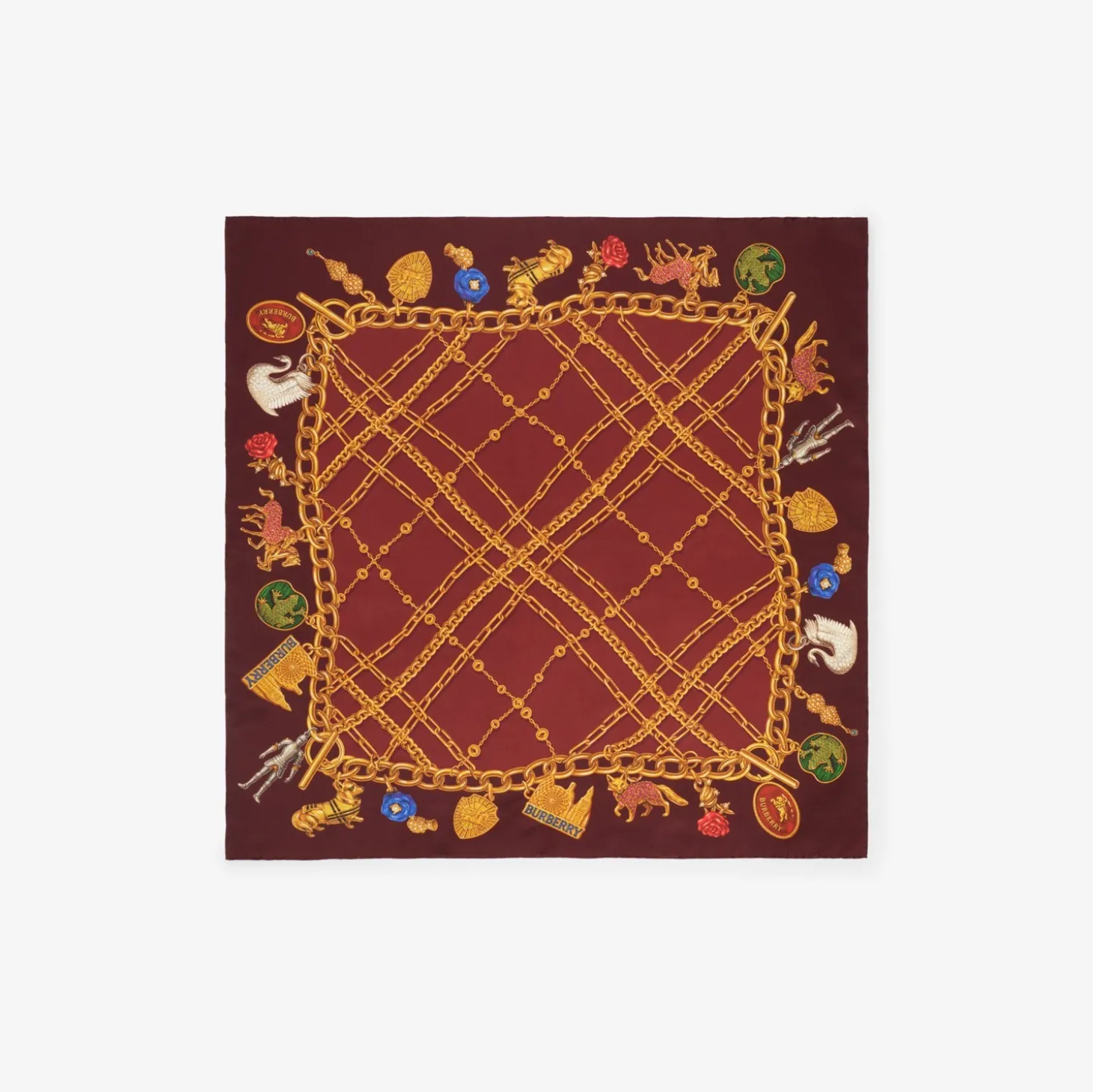 Check Charm Silk Scarf