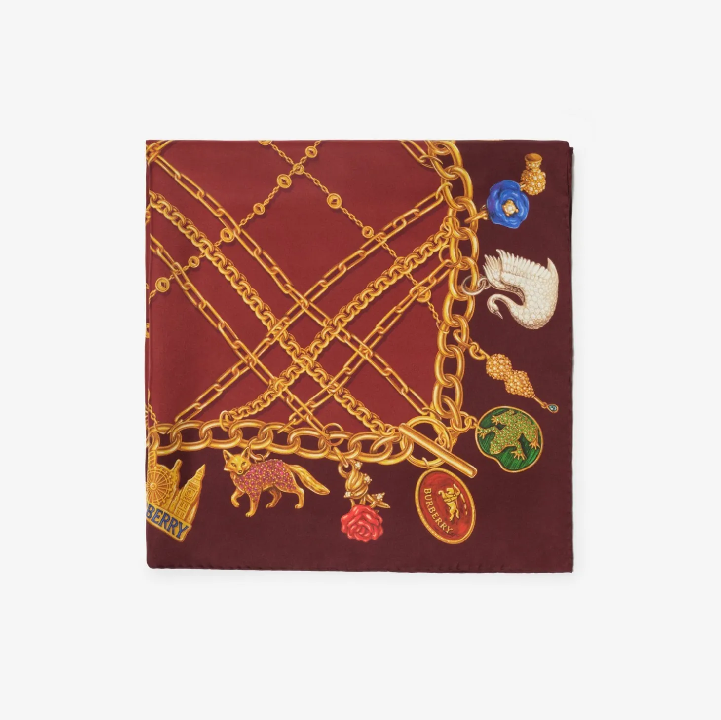 Check Charm Silk Scarf