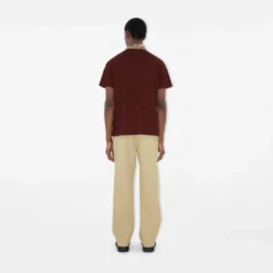 Check Collar Cotton Polo Shirt