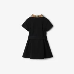 Check Collar Cotton Polo Shirt Dress