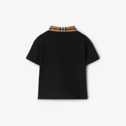 Check Collar Cotton Polo Shirt