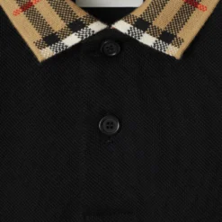 Check Collar Cotton Polo Shirt