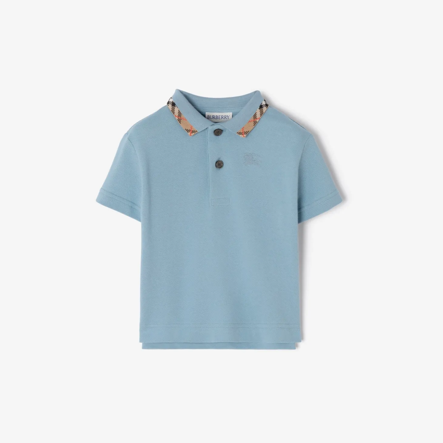 Check Collar Cotton Polo Shirt