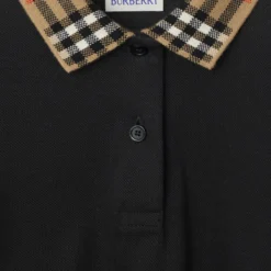 Check Collar Cotton Polo Shirt Dress