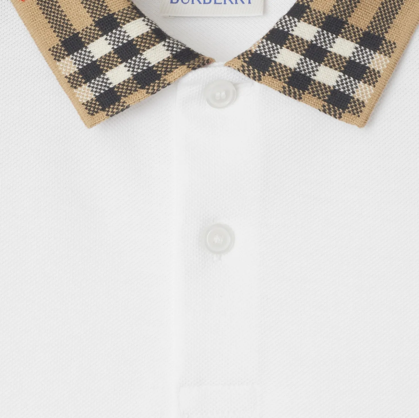 Check Collar Cotton Polo Shirt