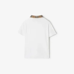 Check Collar Cotton Polo Shirt
