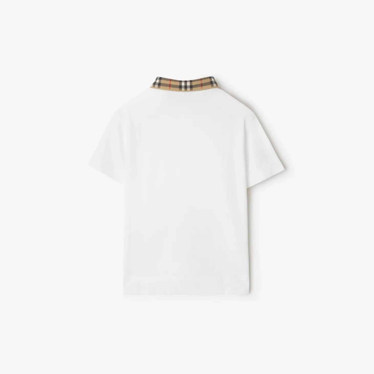 Check Collar Cotton Polo Shirt