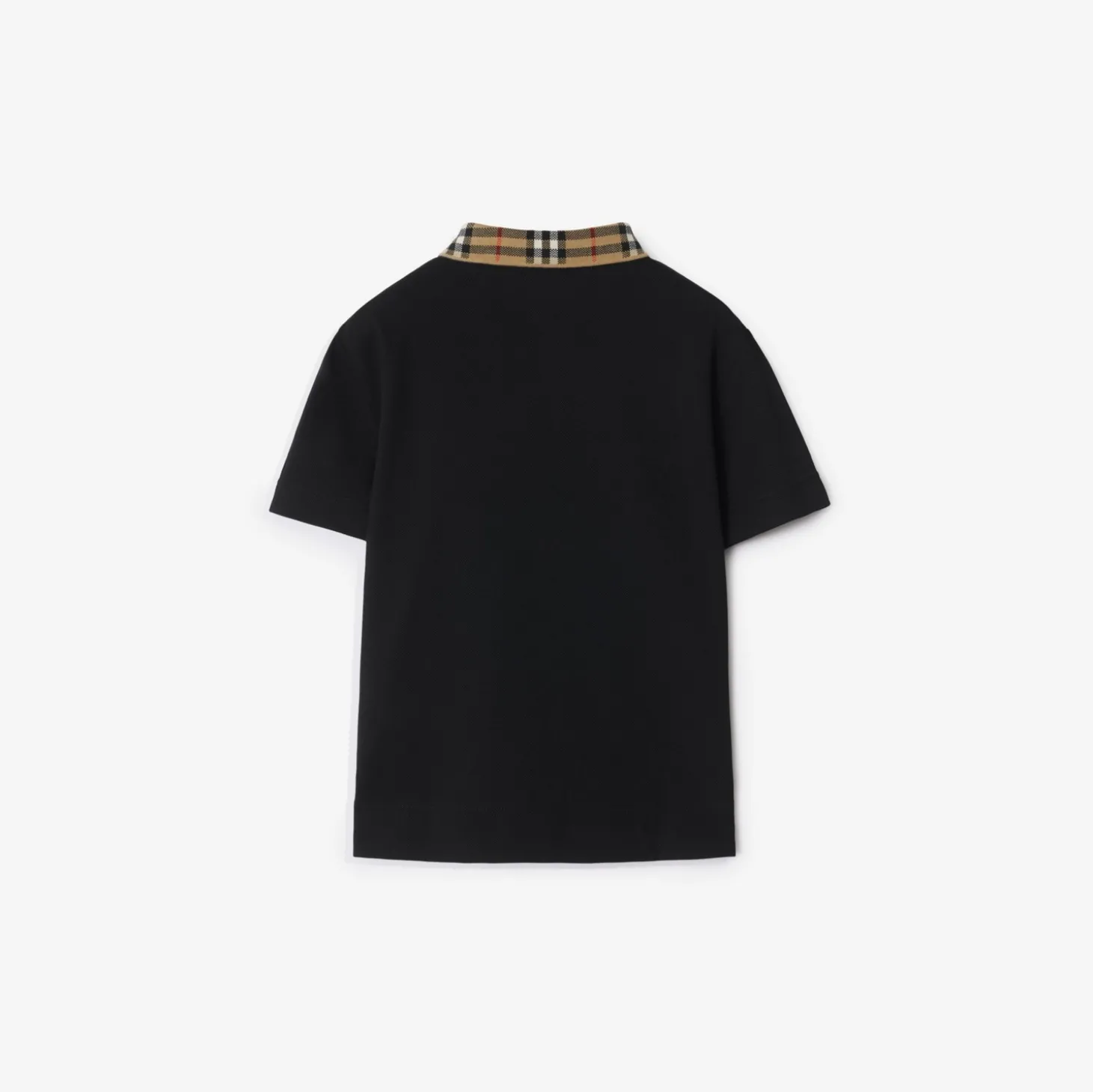Check Collar Cotton Polo Shirt