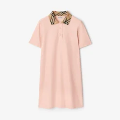 Check Collar Cotton Polo Shirt Dress