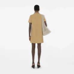 Check Collar Cotton Polo Shirt Dress