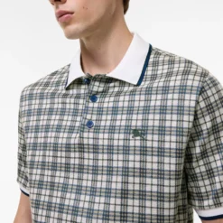 Check Cotton Blend Polo Shirt