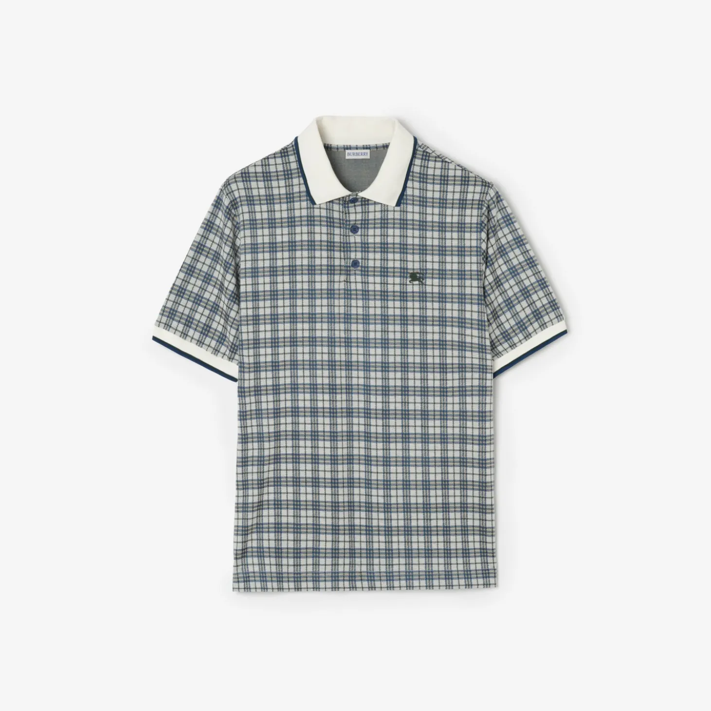 Check Cotton Blend Polo Shirt