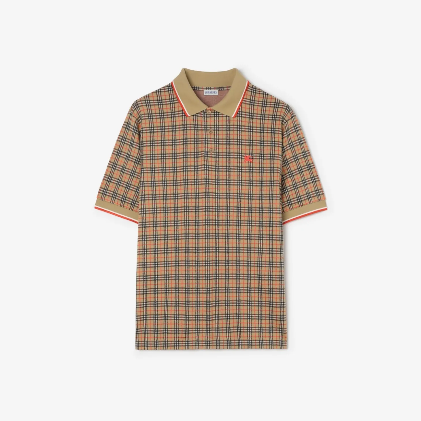 Check Cotton Blend Polo Shirt