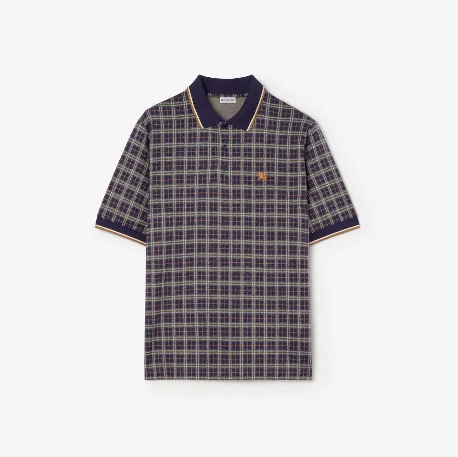 Check Cotton Blend Polo Shirt