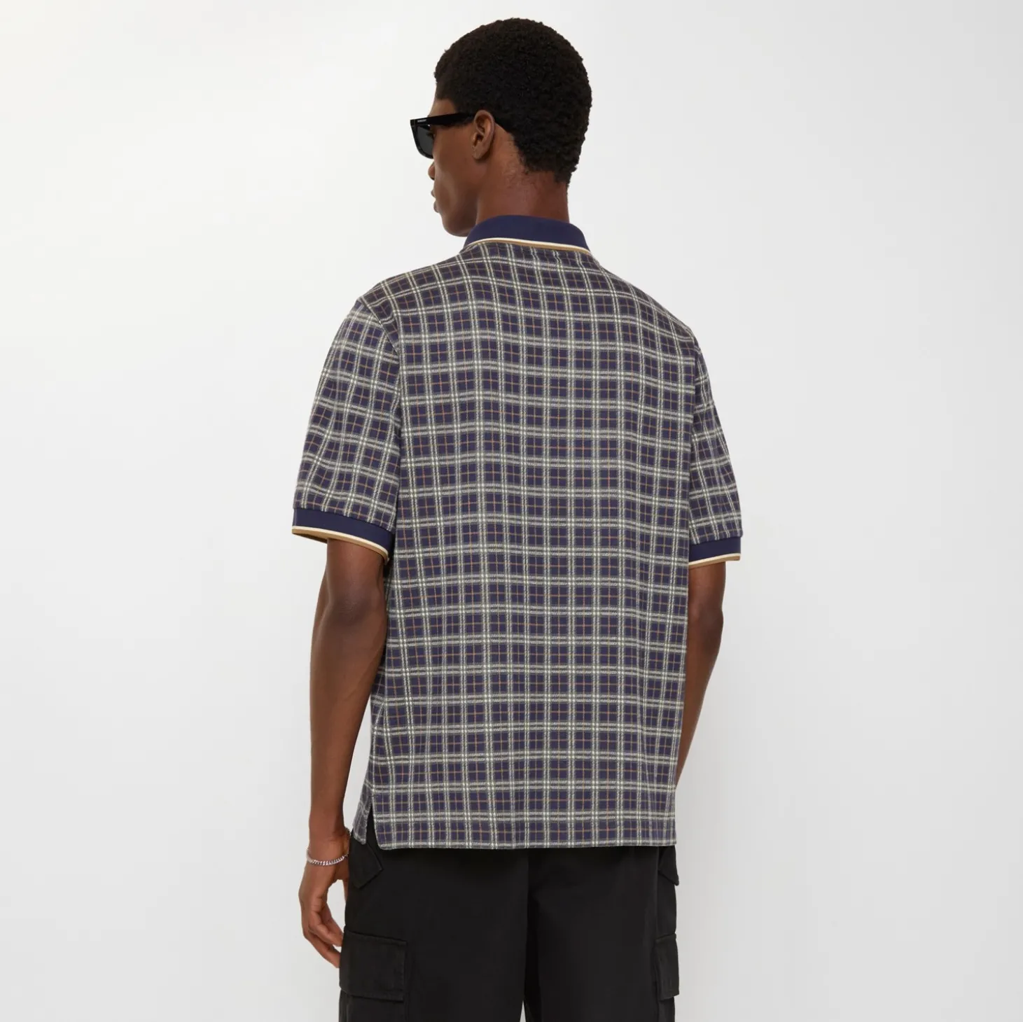 Check Cotton Blend Polo Shirt