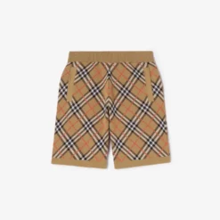 Check Cotton Blend Shorts