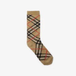 Check Cotton Blend Socks