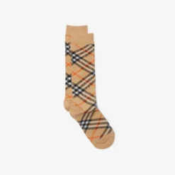 Check Cotton Blend Socks