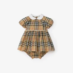 Check Cotton Dress with Bloomers