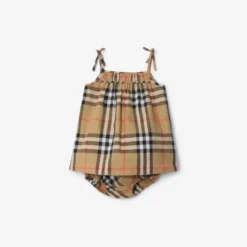 Check Cotton Dress with Bloomers