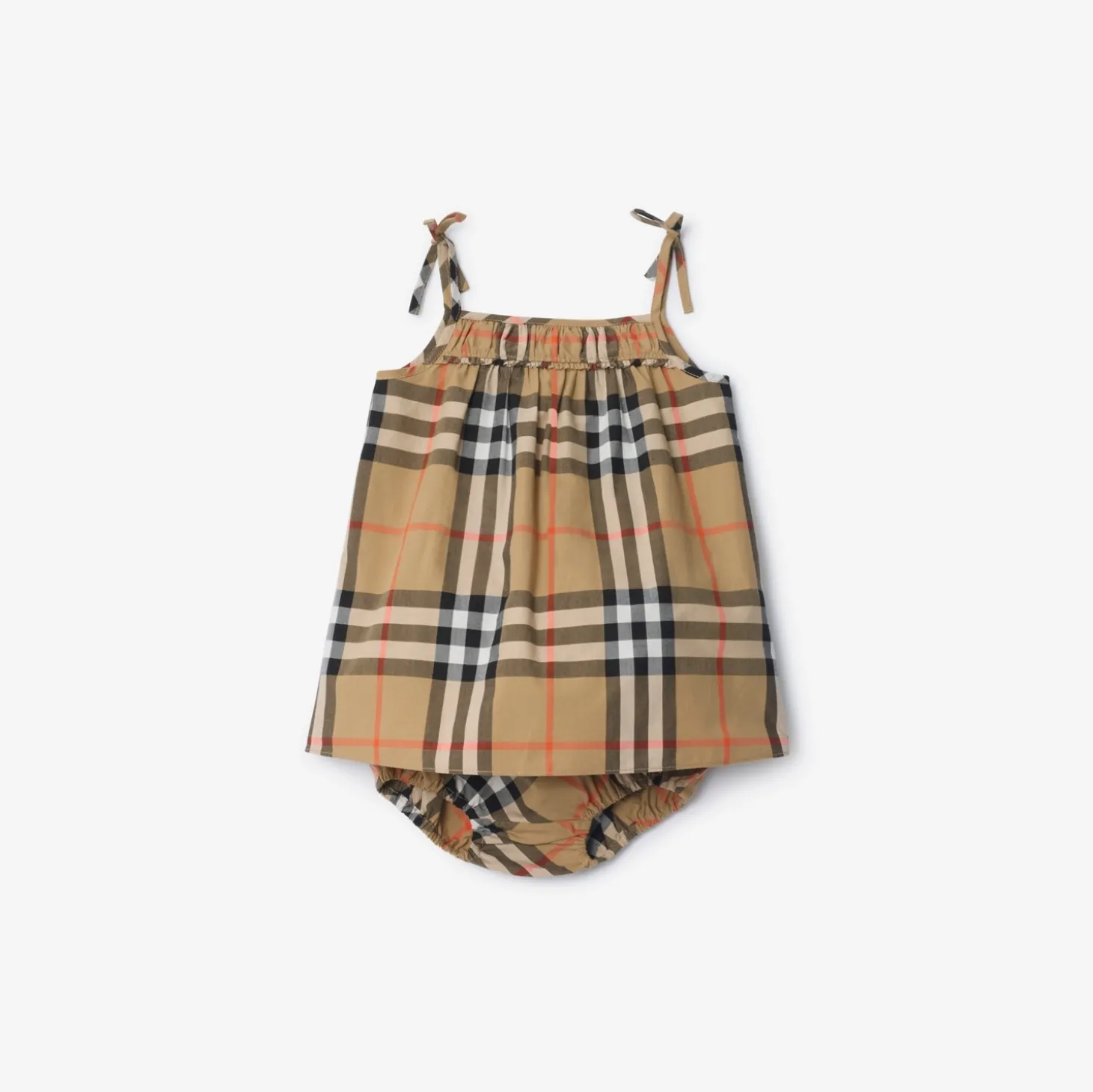 Check Cotton Dress with Bloomers