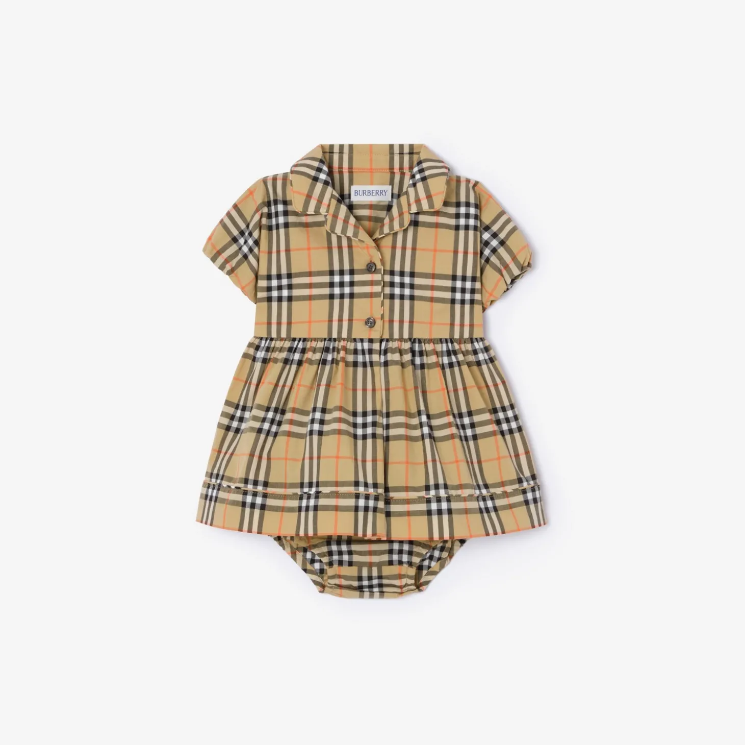 Check Cotton Dress with Bloomers