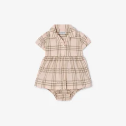 Check Cotton Dress with Bloomers