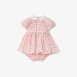 Check Cotton Dress with Bloomers