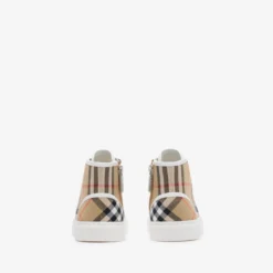 Check Cotton High-top Sneakers