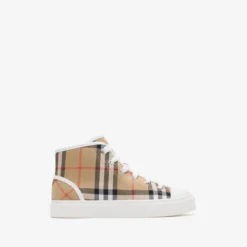 Check Cotton High-top Sneakers