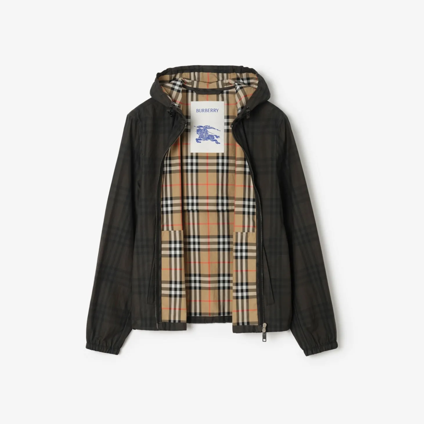 Check Cotton Newport Hooded Jacket