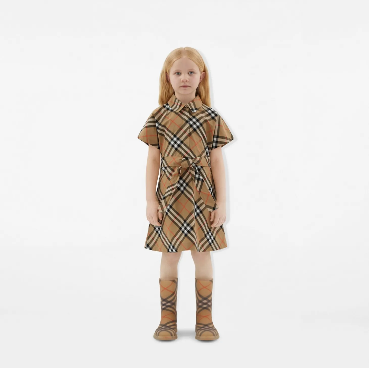 Check Cotton Shirt Dress
