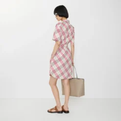 Check Cotton Shirt Dress