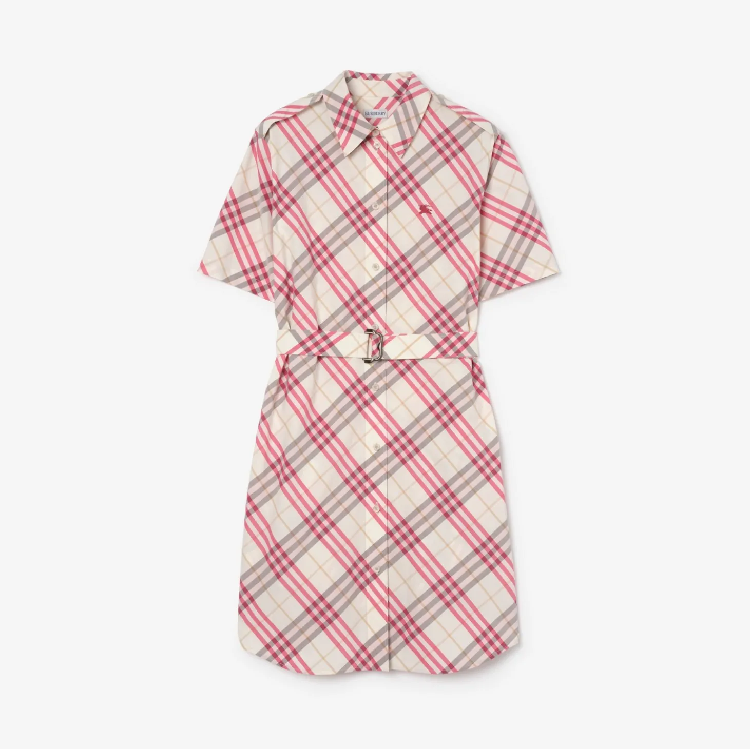 Check Cotton Shirt Dress