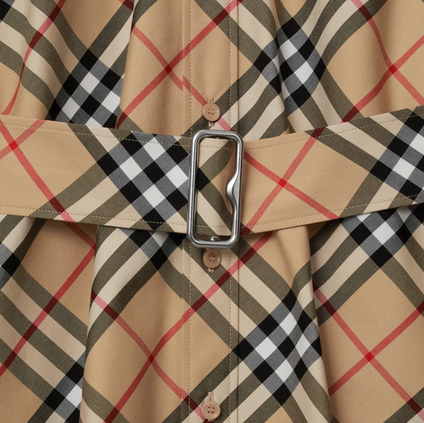 Check Cotton Shirt Dress