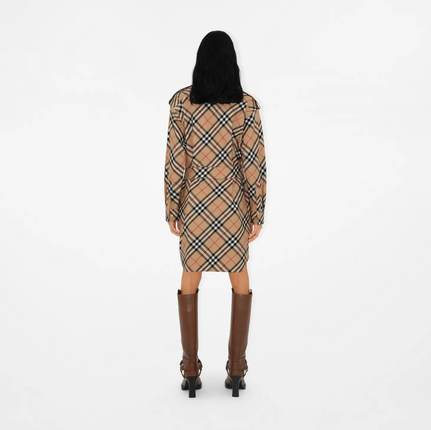 Check Cotton Shirt Dress