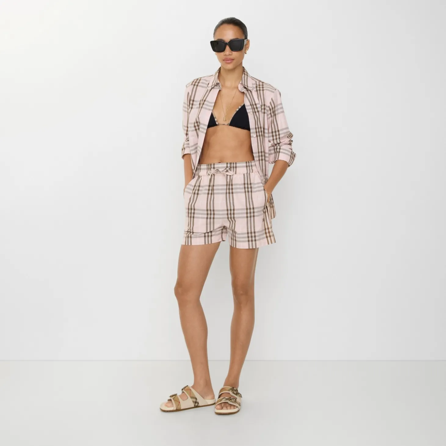 Check Cotton Shorts
