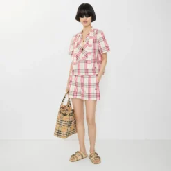 Check Cotton Shorts