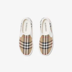 Check Cotton Slip-on Sneakers