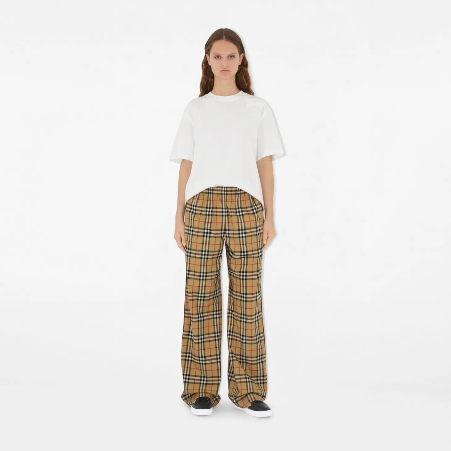 Check Cotton Trousers