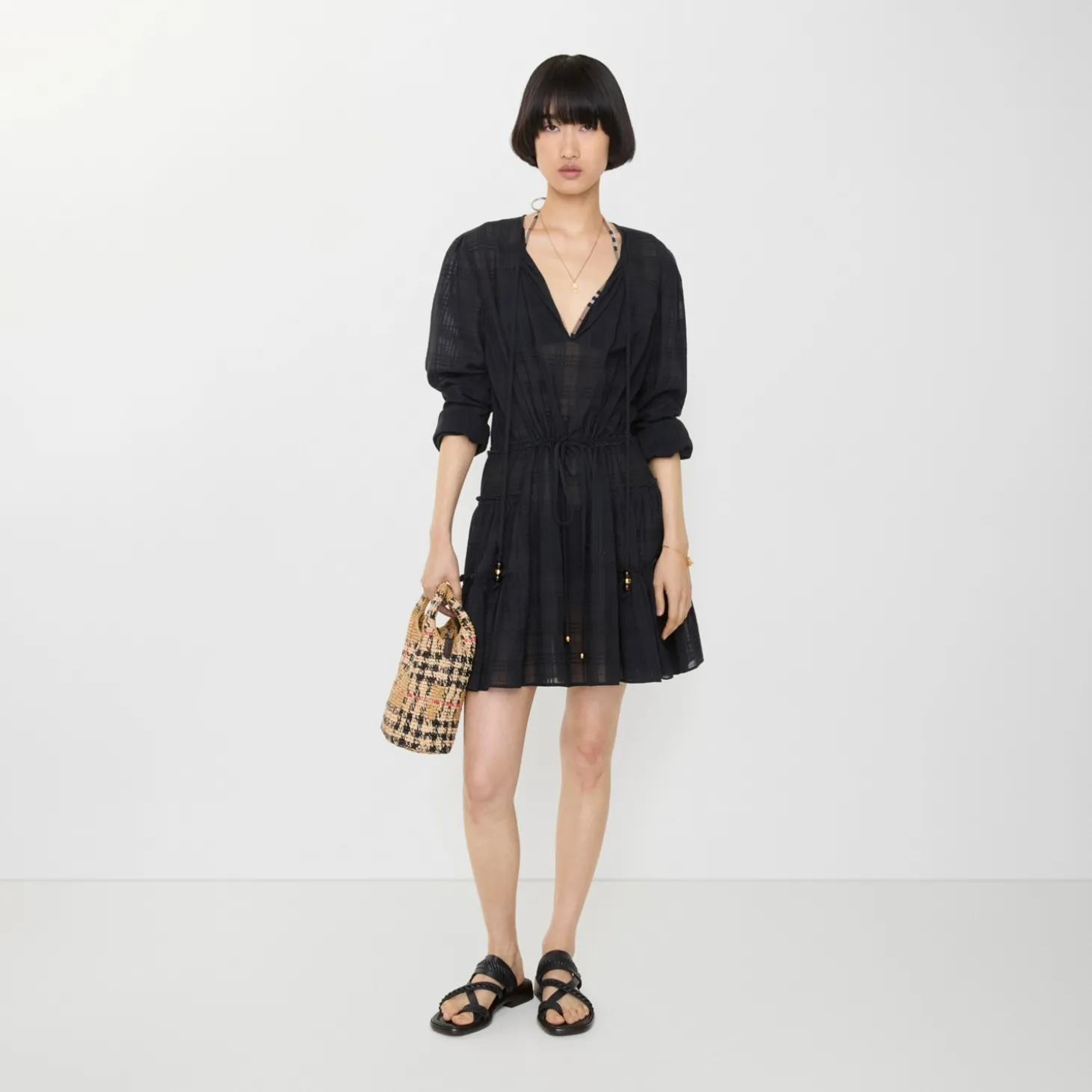 Check Cotton Voile Dress