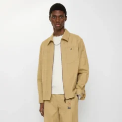 Check Cotton Zip Overshirt