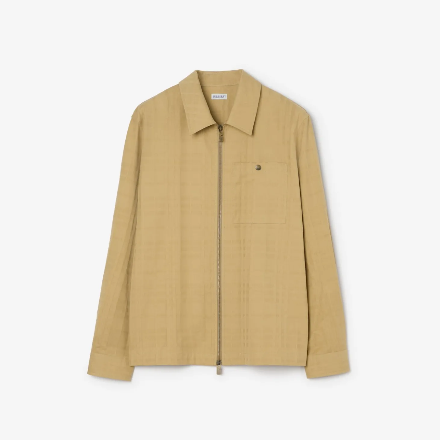 Check Cotton Zip Overshirt