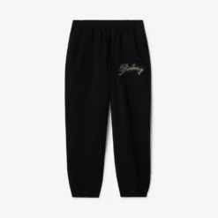 Check Cursive Logo Cotton Jogging Pants