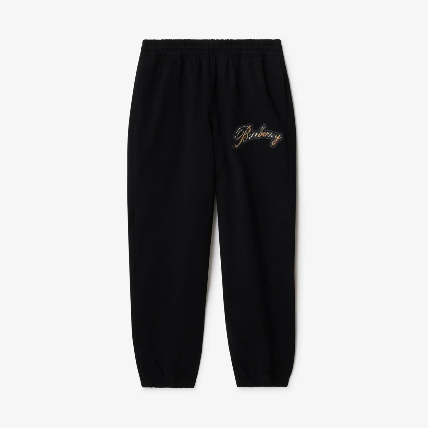 Check Cursive Logo Cotton Jogging Pants