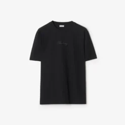 Check Cursive Logo Cotton T-shirt