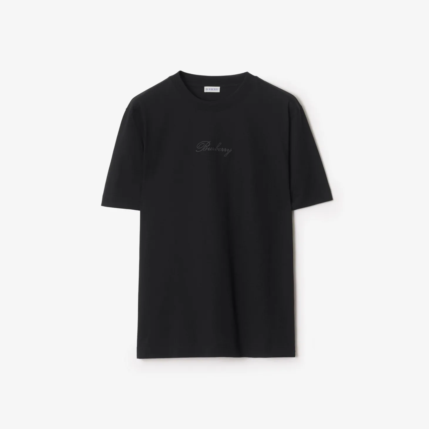 Check Cursive Logo Cotton T-shirt