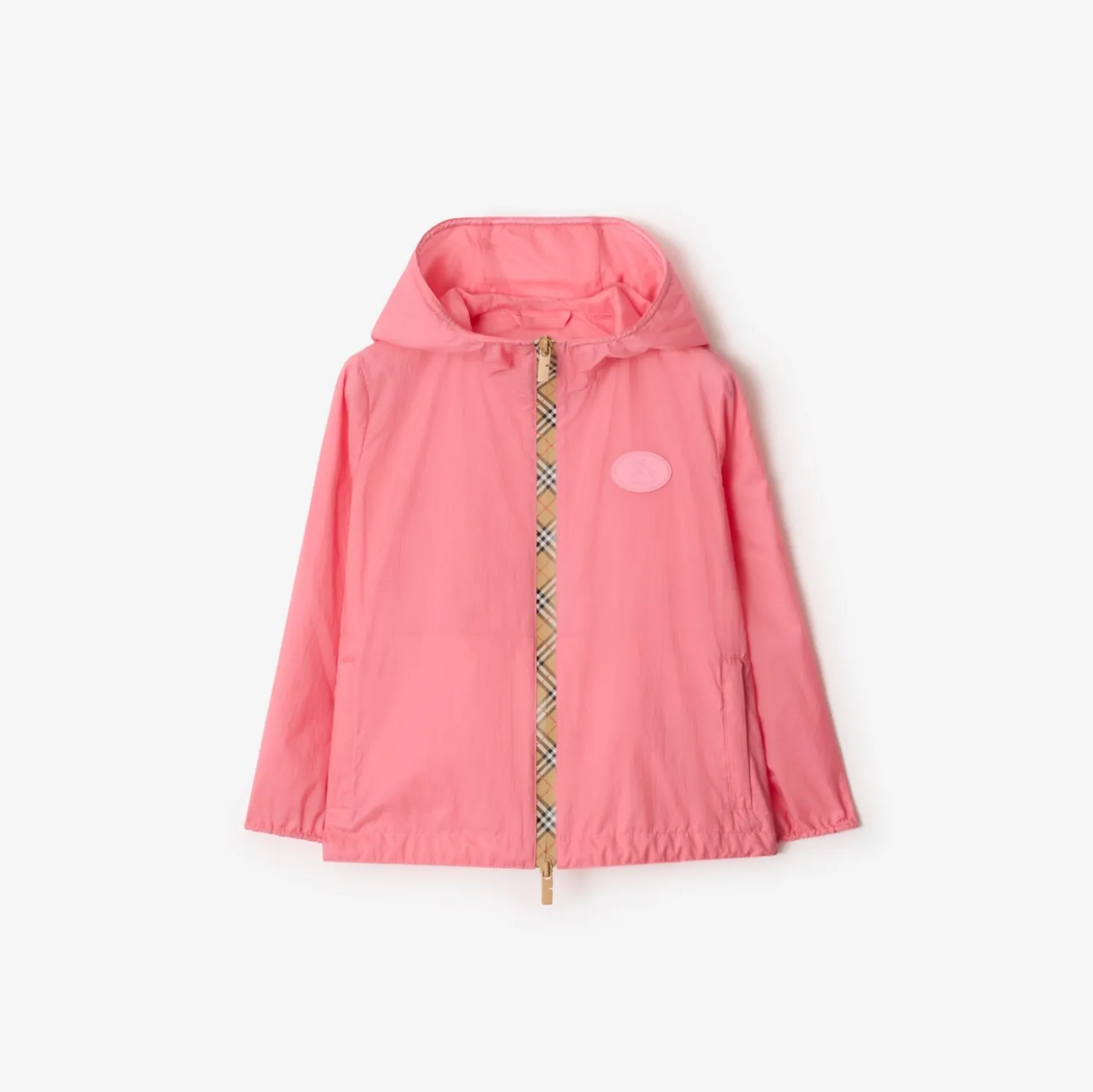 Checker-tape Nylon Hooded Jacket