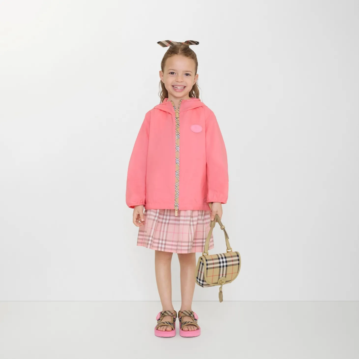 Checker-tape Nylon Hooded Jacket
