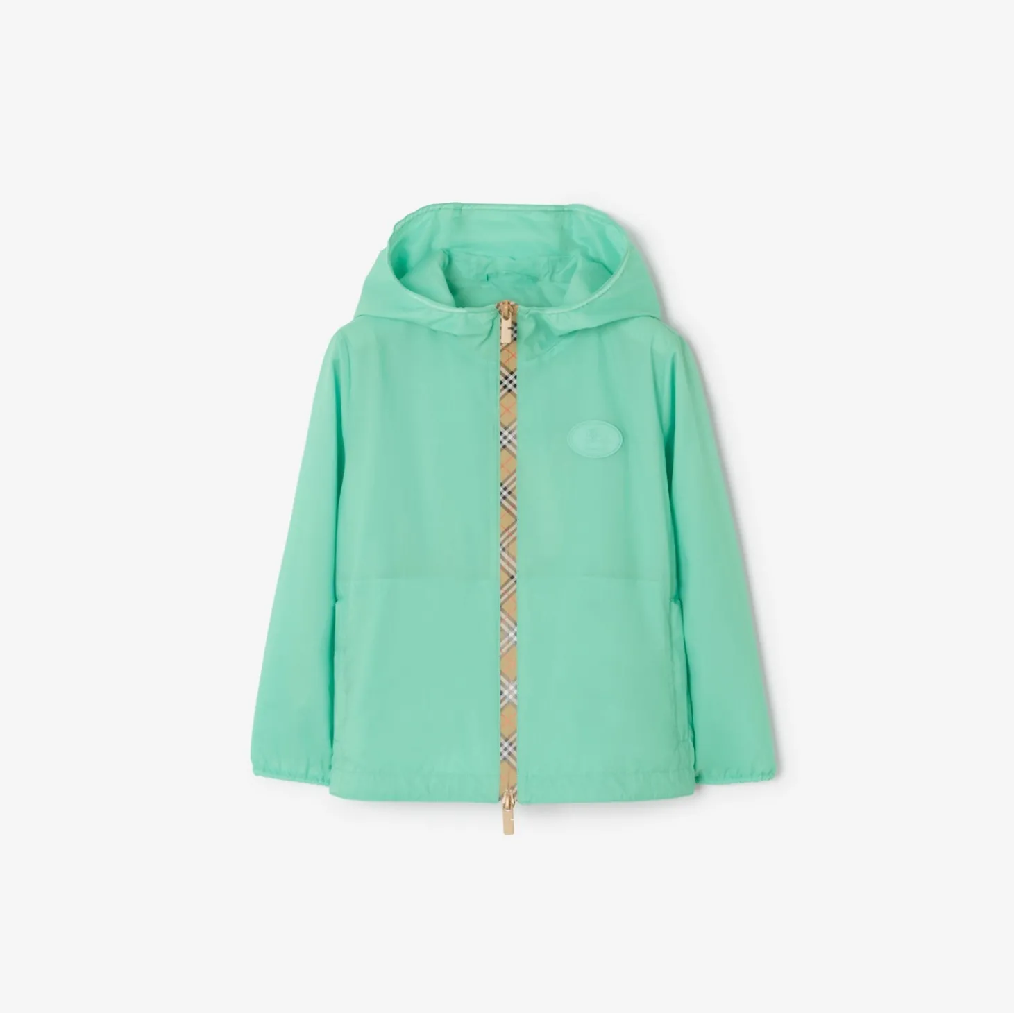 Checker-tape Nylon Hooded Jacket
